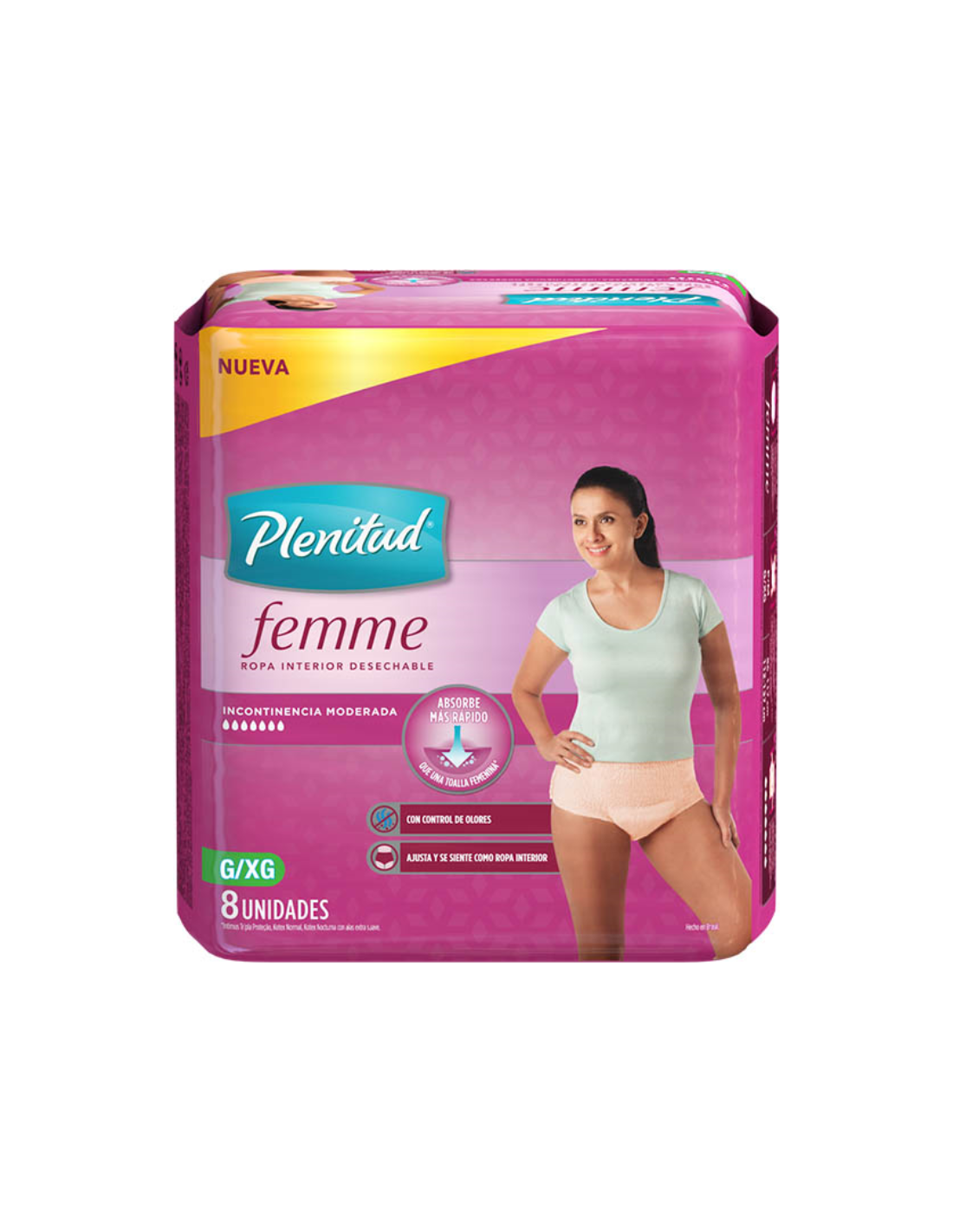 PAÑALES ADULTOS FEMME FEMME PANT P/M 8UN