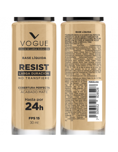Base De Maquillaje Líquida Vogue Resist Avellana - Aliss